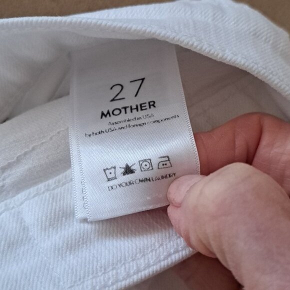 Mother Jeans TOMCAT Roller Chew White Almost Innocent sz27 Chewed hem/pocket - Picture 13 of 16